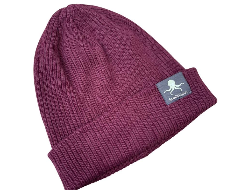 AUBERGINE. Eco friendly beanies. Made with 100% organically grown cotton.