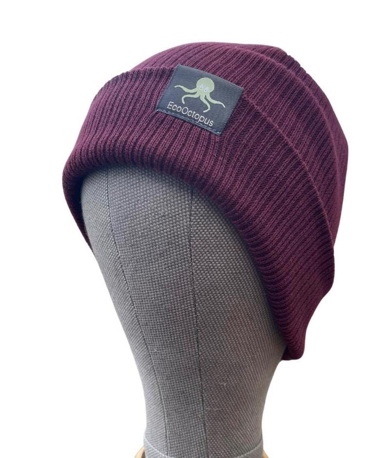 AUBERGINE. Eco friendly beanies. Made with 100% organically grown cotton.