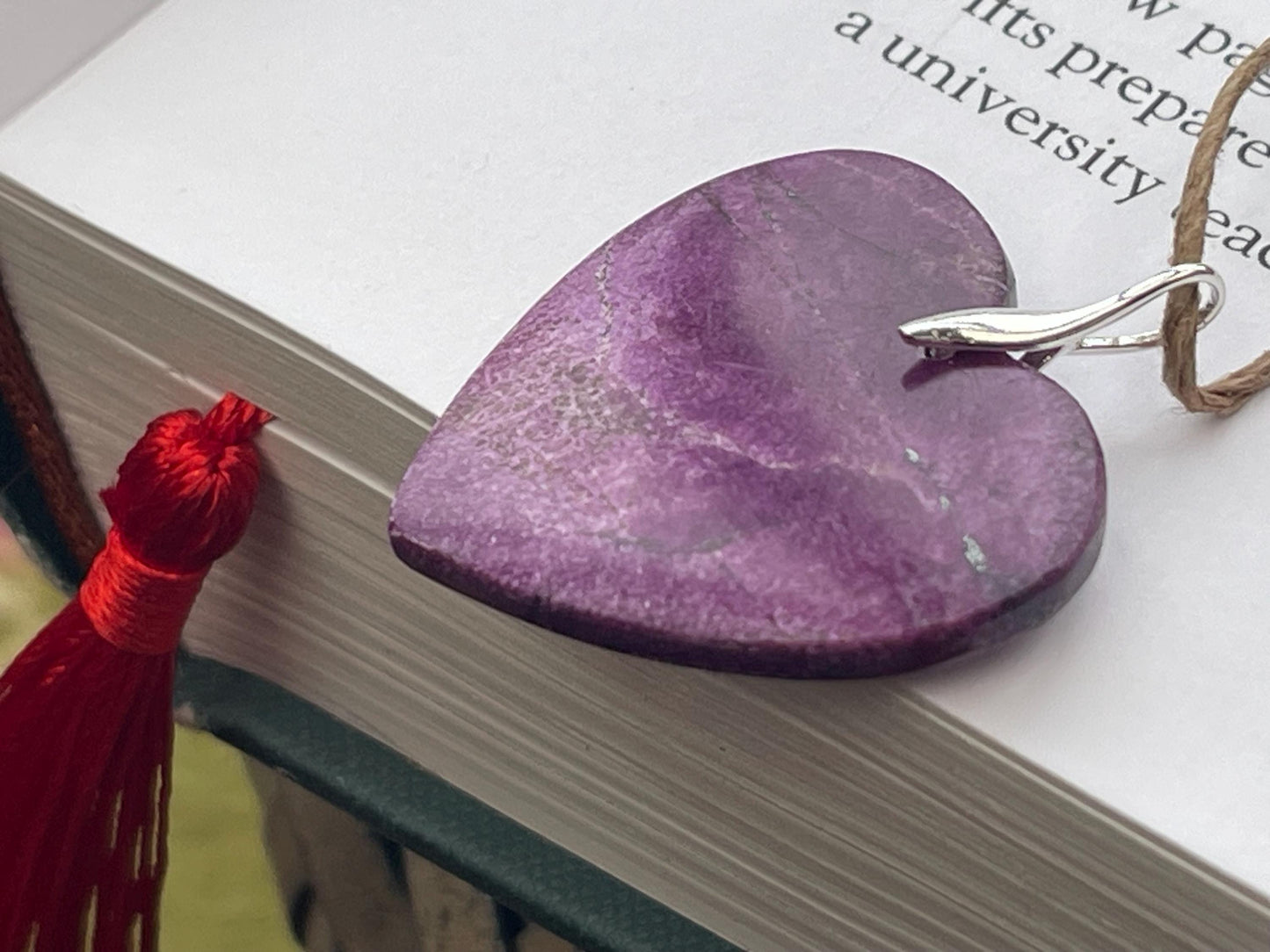 Charoite necklace, heart necklace. Handmade necklace, charoite jewellery, gift for her, unusual necklace, purple gemstone, unique jewellery