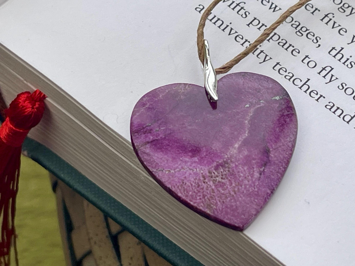 Charoite necklace, heart necklace. Handmade necklace, charoite jewellery, gift for her, unusual necklace, purple gemstone, unique jewellery