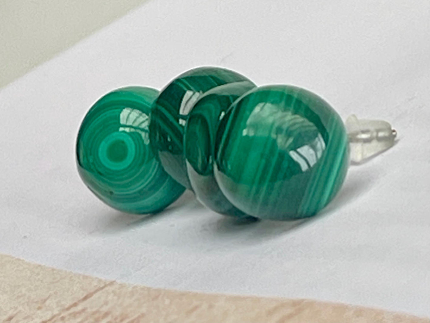 Ethically courses malachite earrings. Green stud earrings, ethical jewellery, malachite jewellery. Boho stud earrings, gift for her