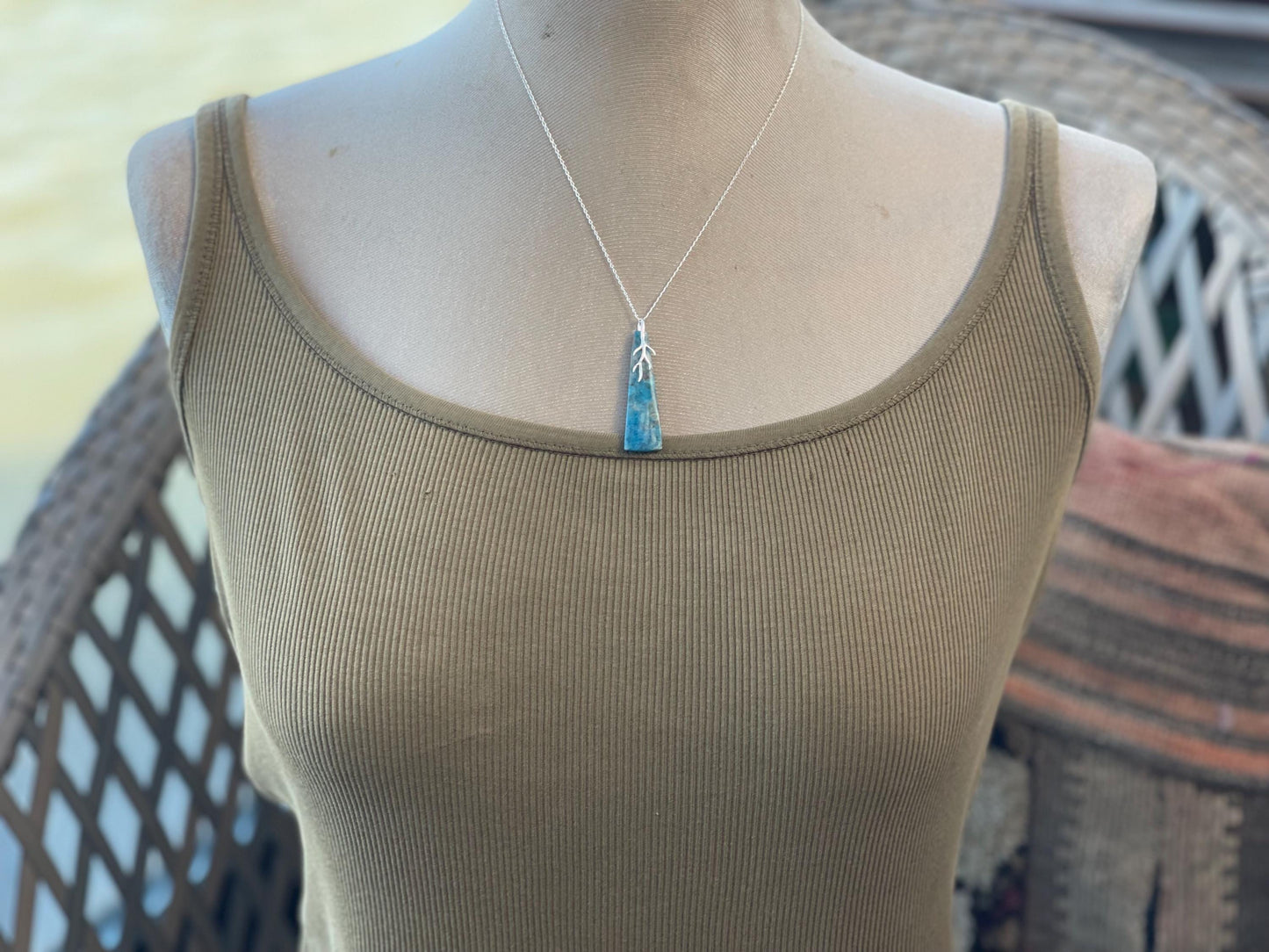 Shattuckite Necklace, ethical jewellery, blue gemstone necklace, Shattuckite pendant, boho gift for her, boho jewellery, handmade necklace