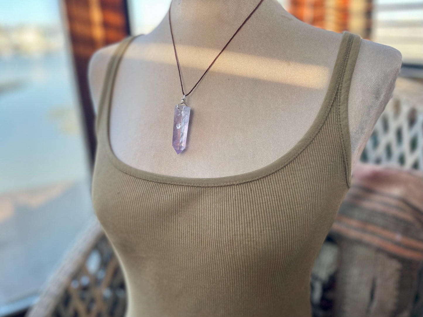 Amethyst pendant, amethyst necklace, amethyst jewellery, gift for him, boho handmade necklace,  romantic gift for her, ethical jewellery