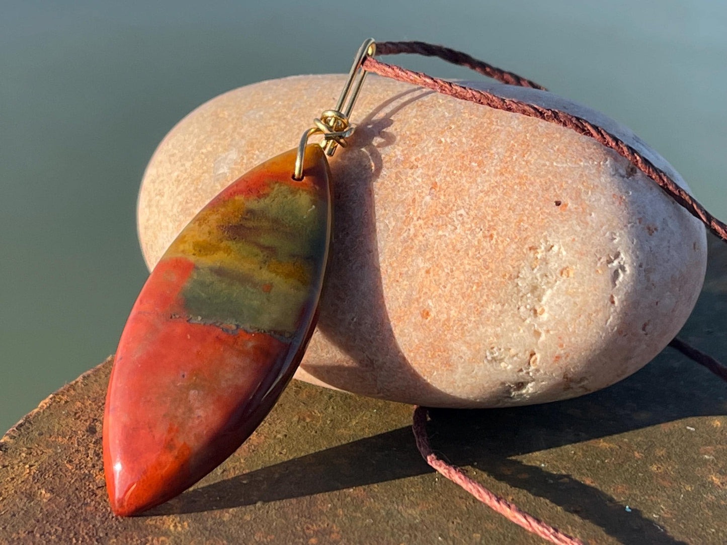 Handmade bloodstone necklace. Unusual gemstone jewellery. Orange gemstones. Bloodstone jewellery. Ethical jewellery. Unusual gemstones.