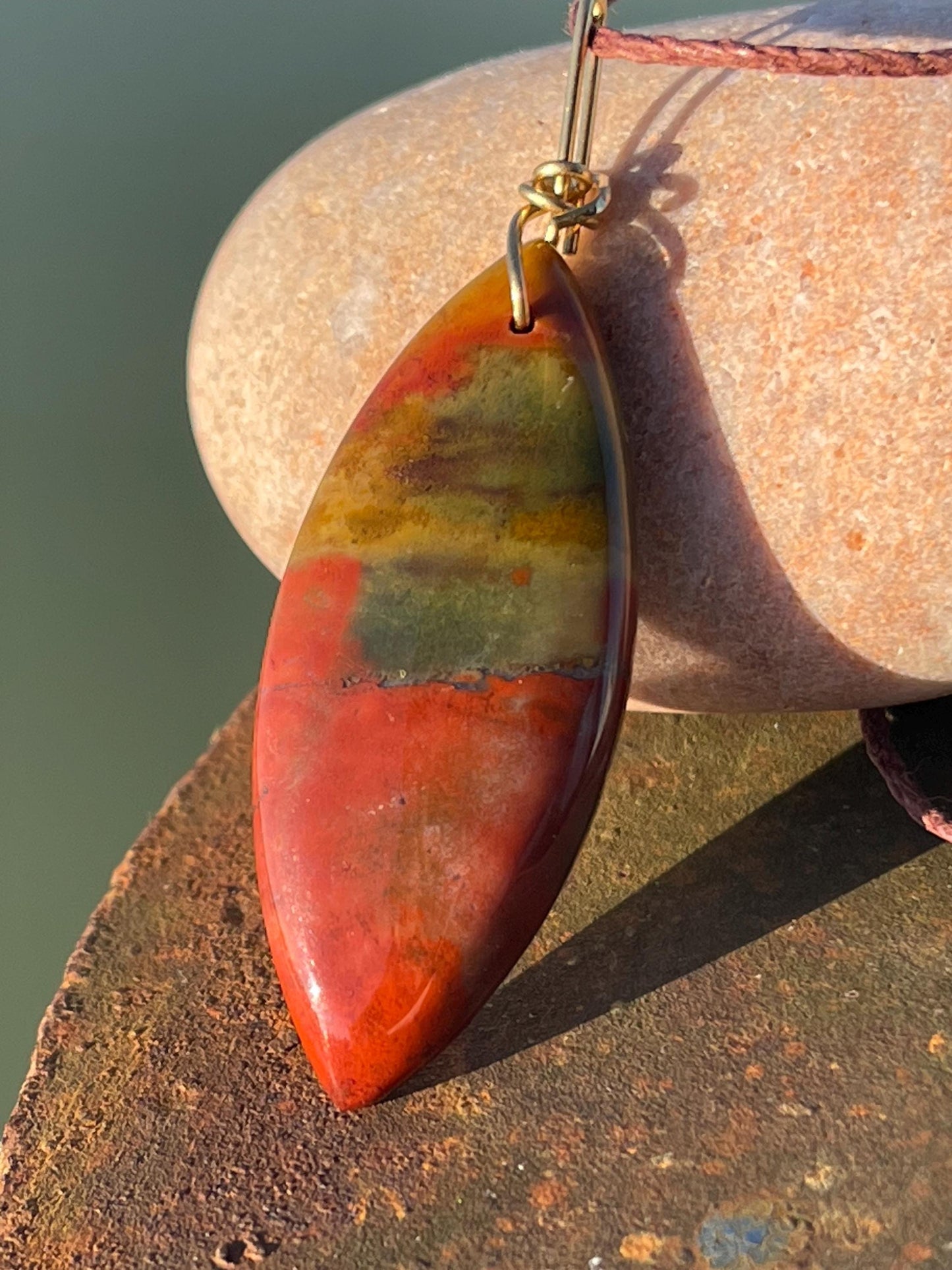 Handmade bloodstone necklace. Unusual gemstone jewellery. Orange gemstones. Bloodstone jewellery. Ethical jewellery. Unusual gemstones.