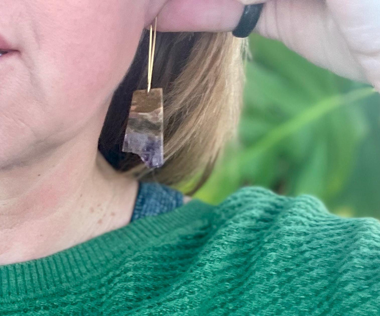 Amethyst gemstone earrings. Ethical jewellery, purple gemstone earrings. Stunning unique jewellery. Unique gifts. Unique amethyst earrings.