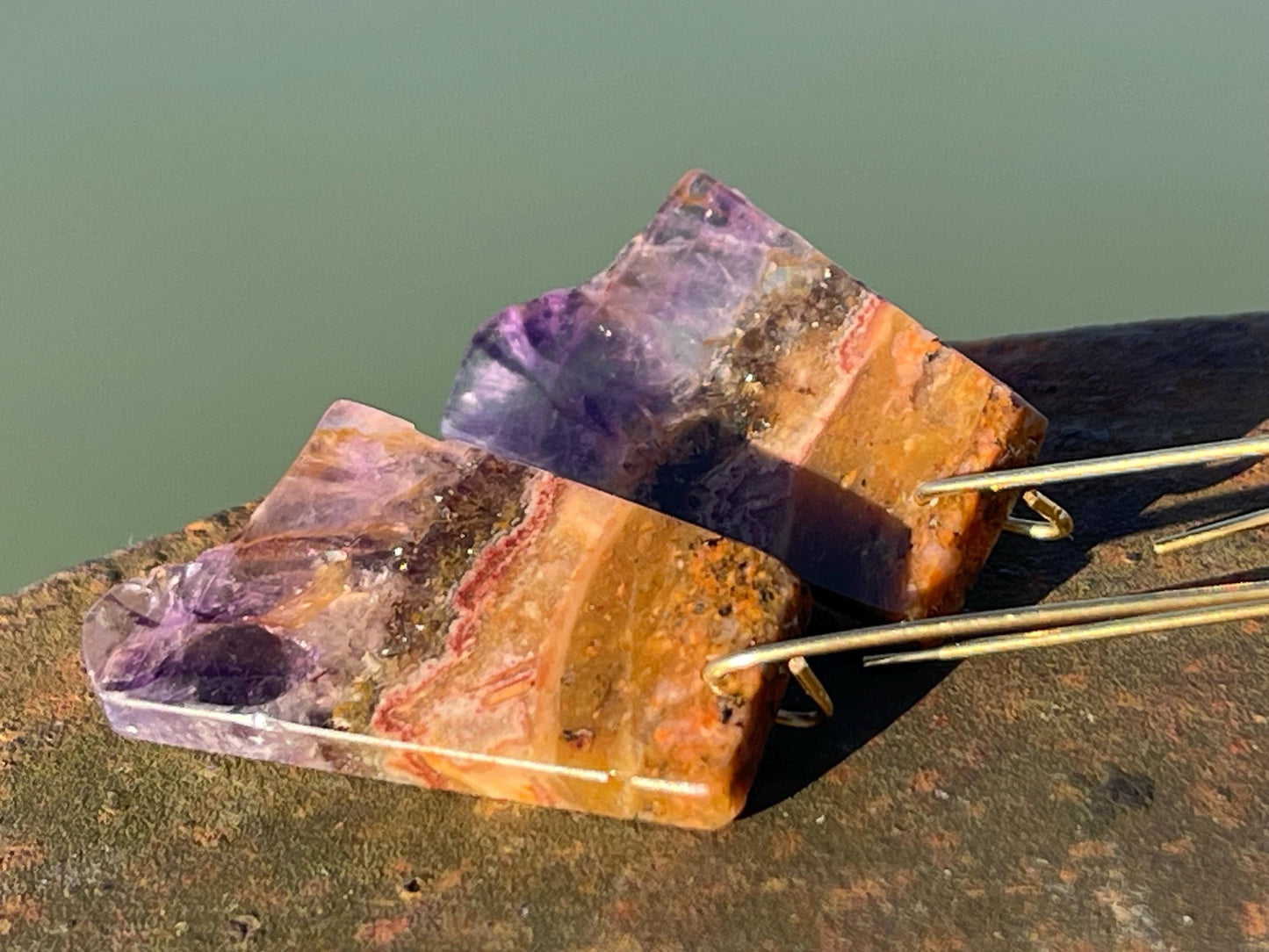 Amethyst gemstone earrings. Ethical jewellery, purple gemstone earrings. Stunning unique jewellery. Unique gifts. Unique amethyst earrings.