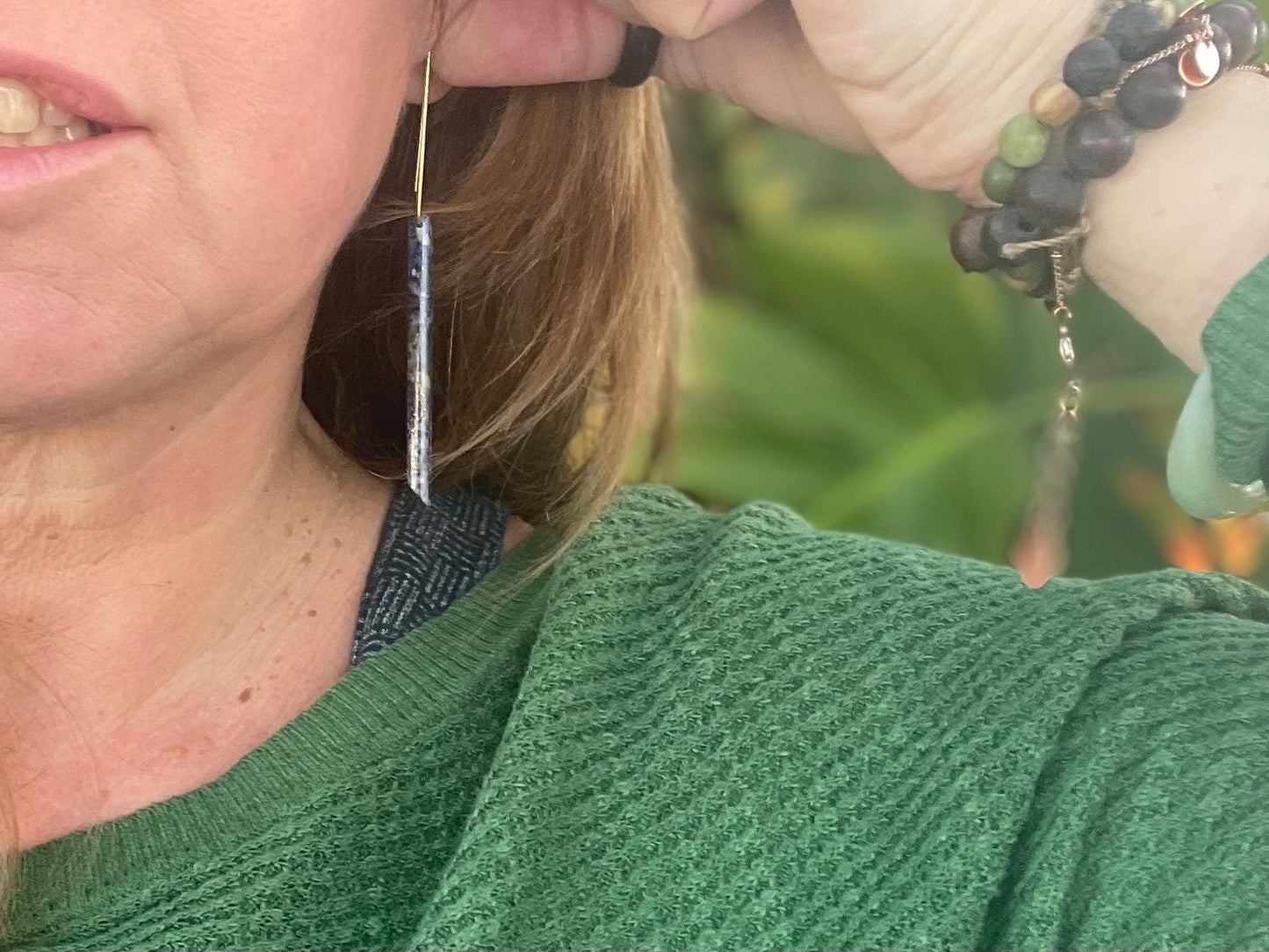 Lapis gemstone earrings. Ethical jewellery, blue gemstone earrings. Stunning unique jewellery. Unique gifts. Unique lapis earrings.