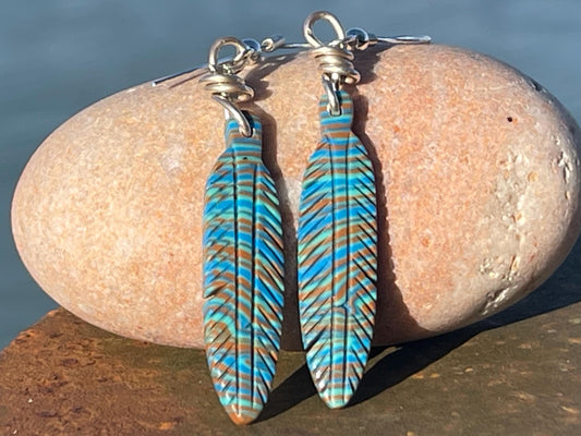 Jasper gemstone earrings. Ethical jewellery, feather earrings. Stunning unique jewellery. Unique gifts. Unique earrings. Native American