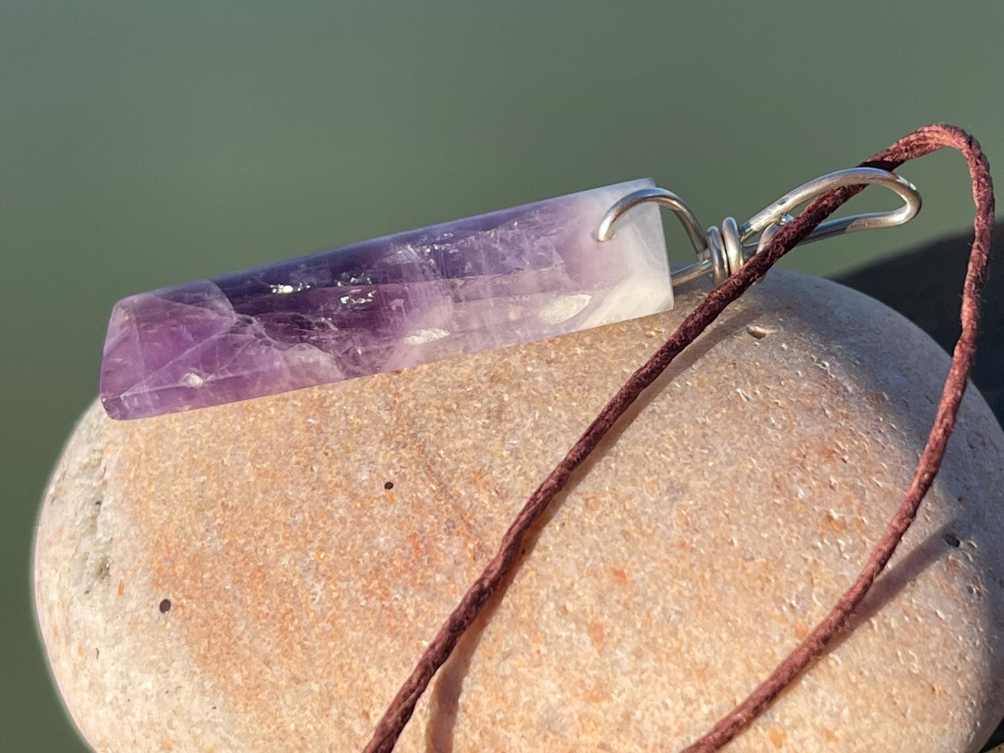 Amethyst pendant, amethyst necklace, amethyst jewellery, gift for him, boho handmade necklace,  romantic gift for her, ethical jewellery