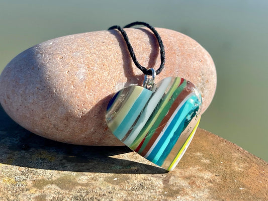 Surfite Pendants. A waste product created when making surfboards. Gift for surfer, unique gifts. I love surfing. Surf necklace. Heart