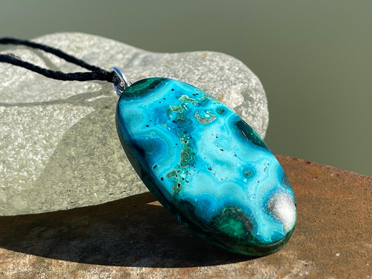 Chrysocolla Malachite necklace, ethical jewellery, bohemian necklace, unusual jewellery, malachite pendant, green gemstone necklace