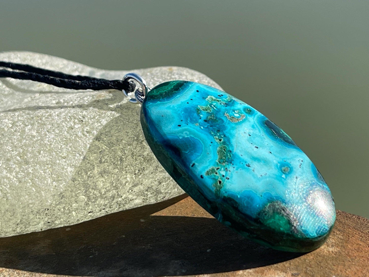 Chrysocolla Malachite necklace, ethical jewellery, bohemian necklace, unusual jewellery, malachite pendant, green gemstone necklace