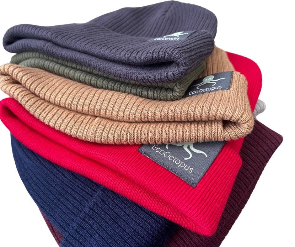 PLUM. Eco friendly beanies. Made with 100% organically grown cotton.