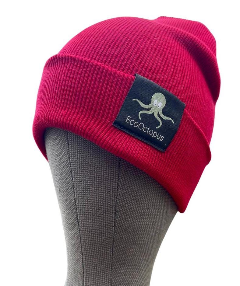 BIG RED. Eco friendly beanies. Made with 100% organically grown cotton.