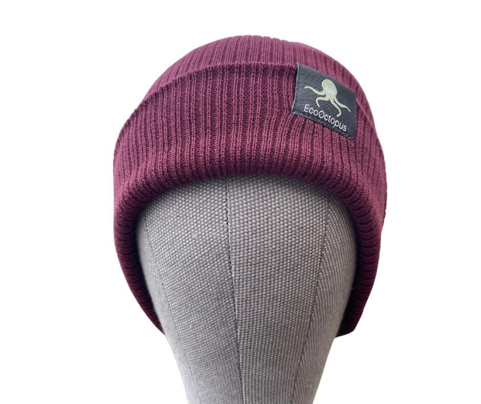 AUBERGINE. Eco friendly beanies. Made with 100% organically grown cotton.