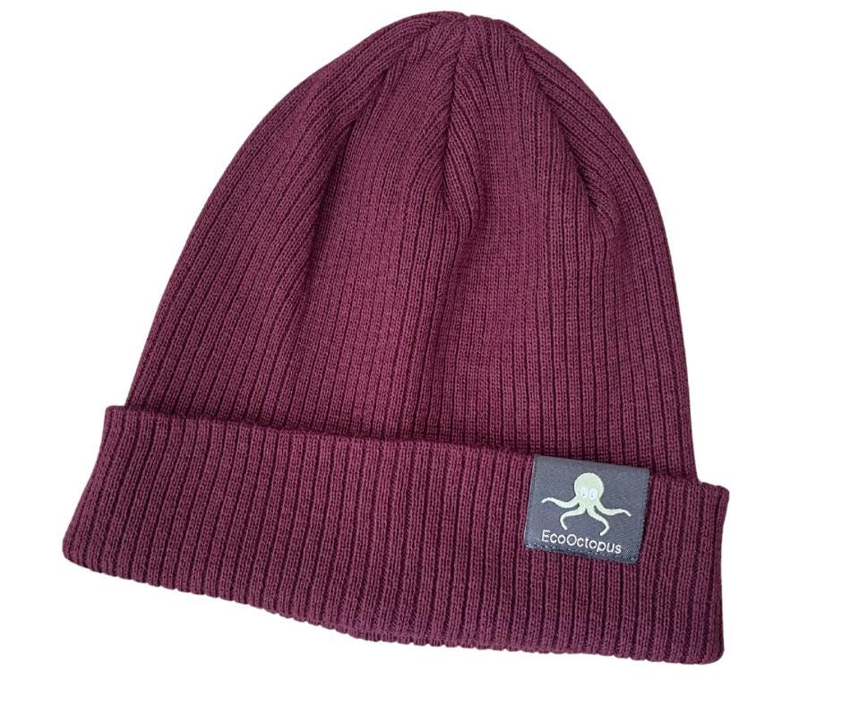 AUBERGINE. Eco friendly beanies. Made with 100% organically grown cotton.