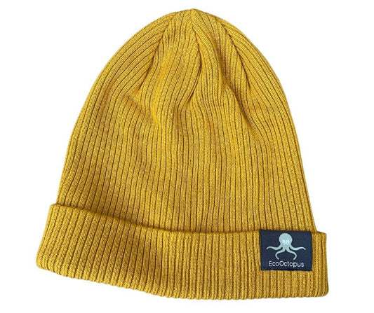 MUSTARD. Eco friendly beanies. Made with 100% organically grown cotton.