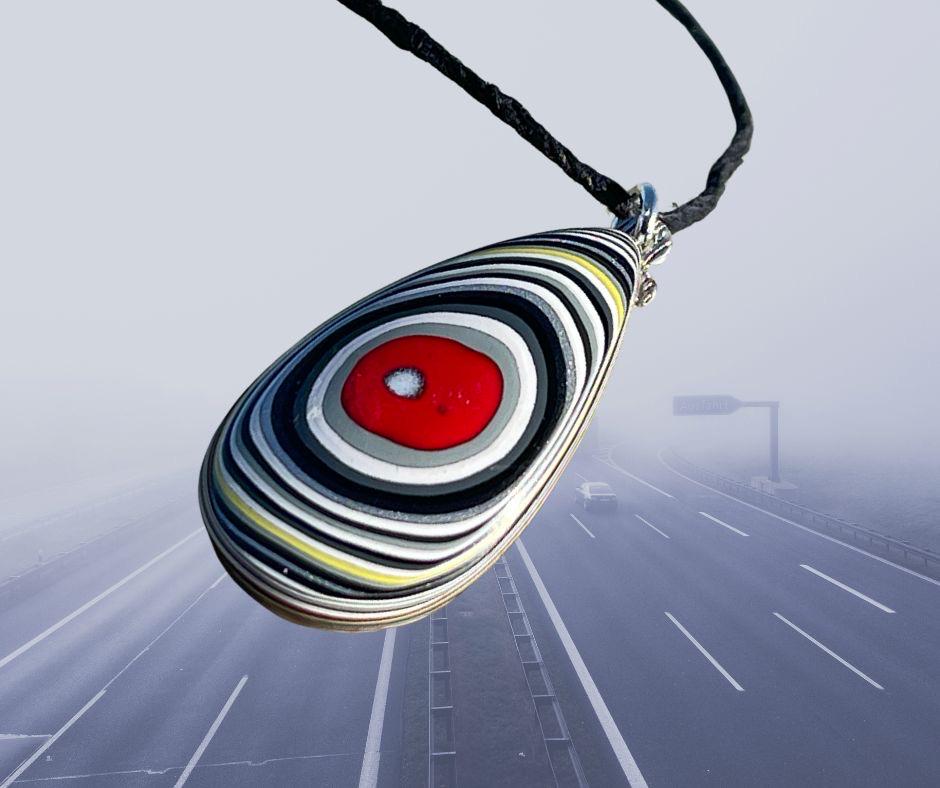 Fordite Pendant. An eco product created from waste car spray. Unique gift for him. Gift for car lover. Unique gifts for men. Gift for a man