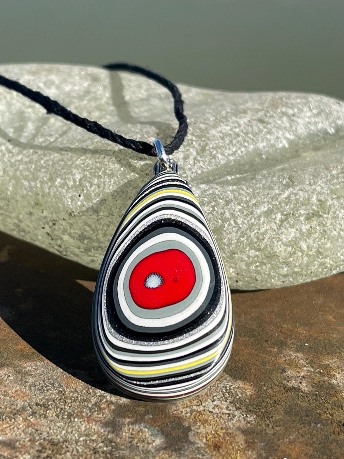 Fordite Pendant. An eco product created from waste car spray. Unique gift for him. Gift for car lover. Unique gifts for men. Gift for a man