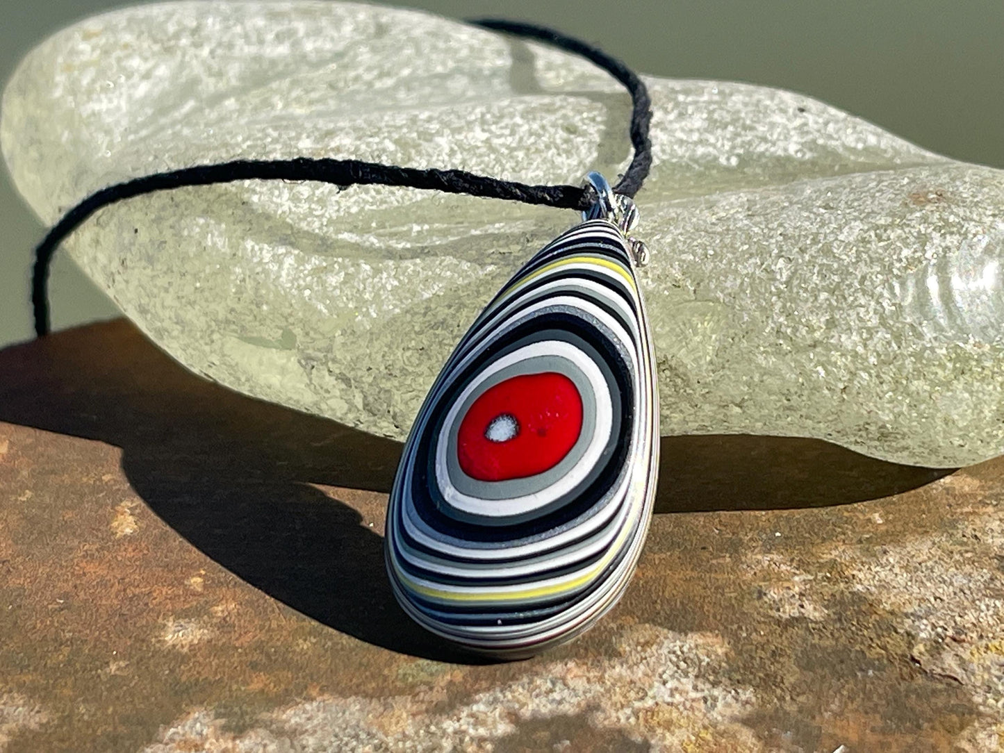 Fordite Pendant. An eco product created from waste car spray. Unique gift for him. Gift for car lover. Unique gifts for men. Gift for a man