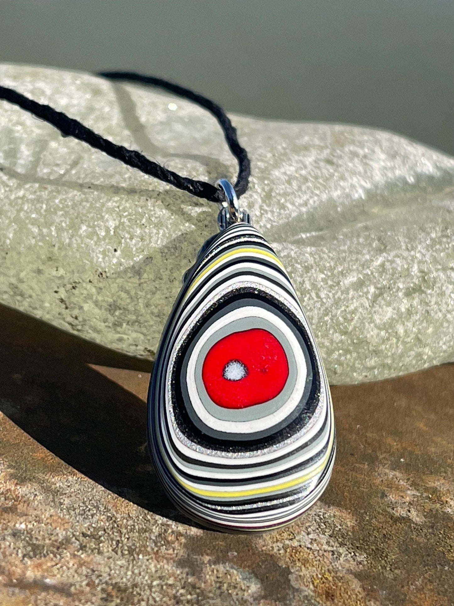 Fordite Pendant. An eco product created from waste car spray. Unique gift for him. Gift for car lover. Unique gifts for men. Gift for a man