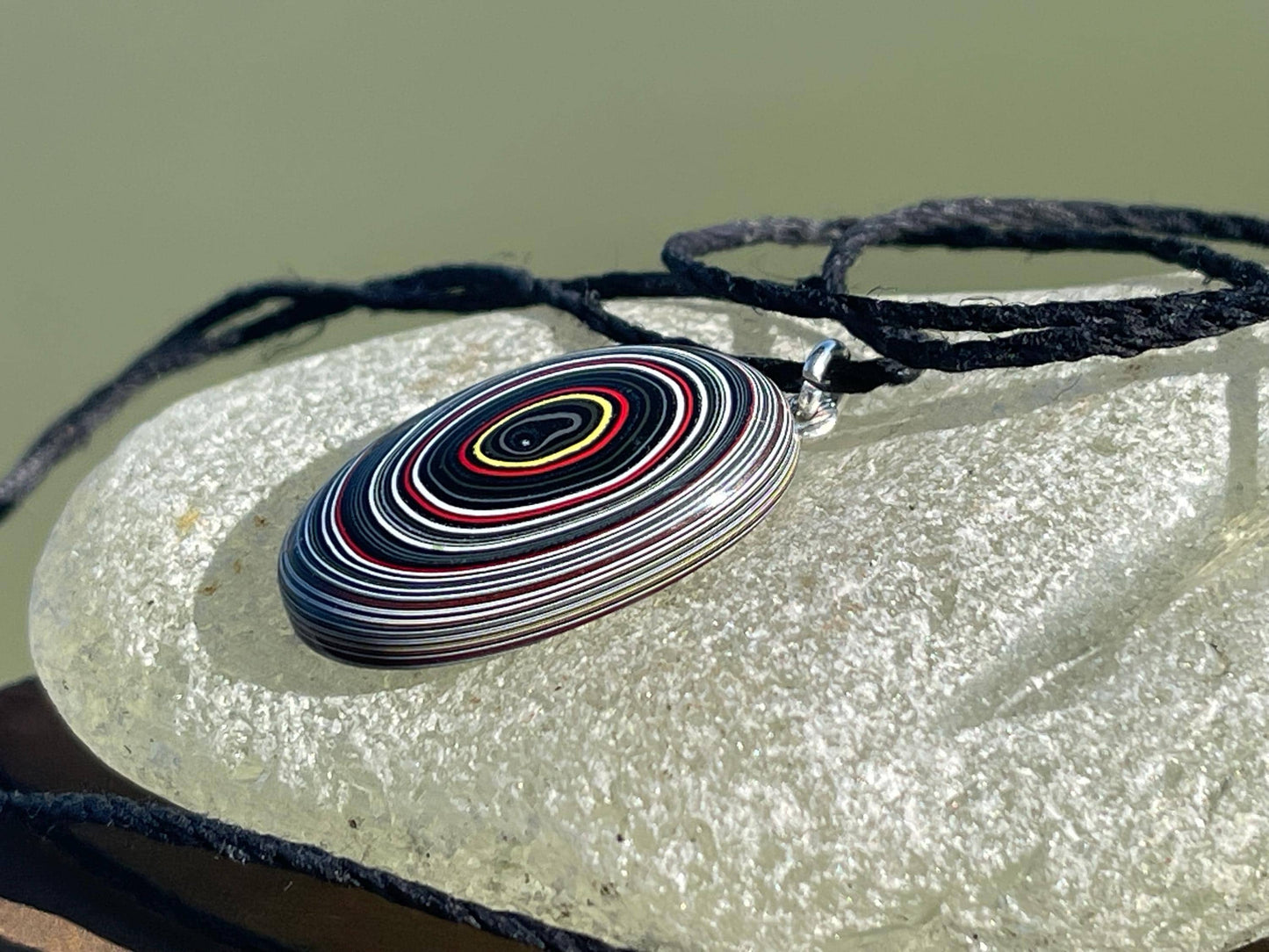 Fordite Pendant. An eco product created from waste car spray. Unique gift for him. Gift for car lover. Unique gifts for men. Gift for a man