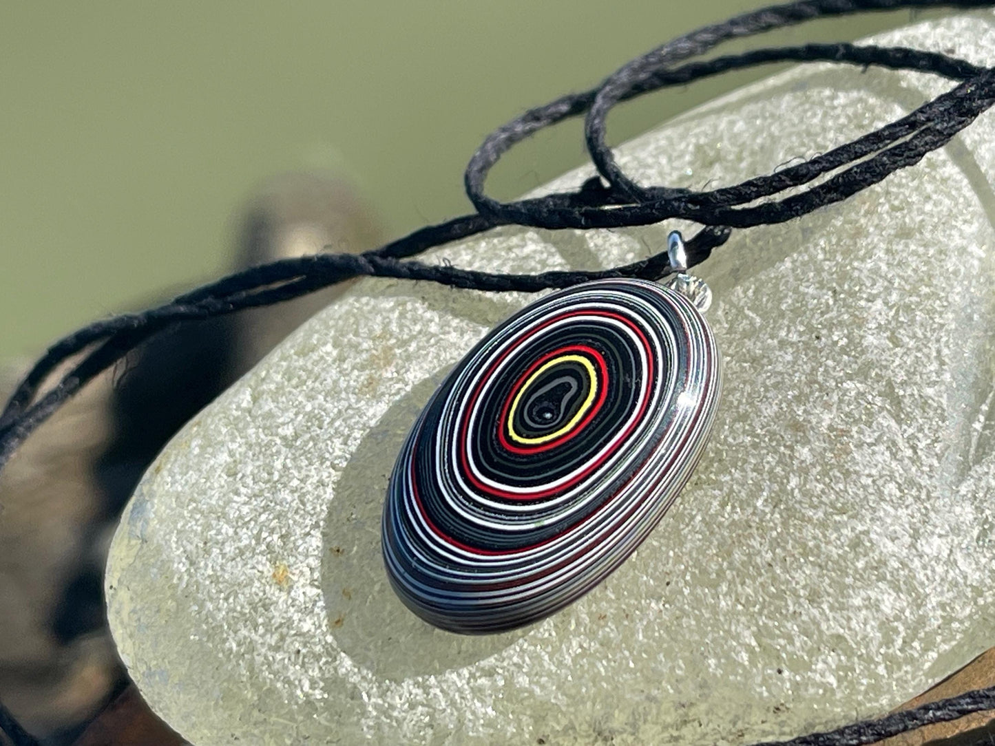 Fordite Pendant. An eco product created from waste car spray. Unique gift for him. Gift for car lover. Unique gifts for men. Gift for a man