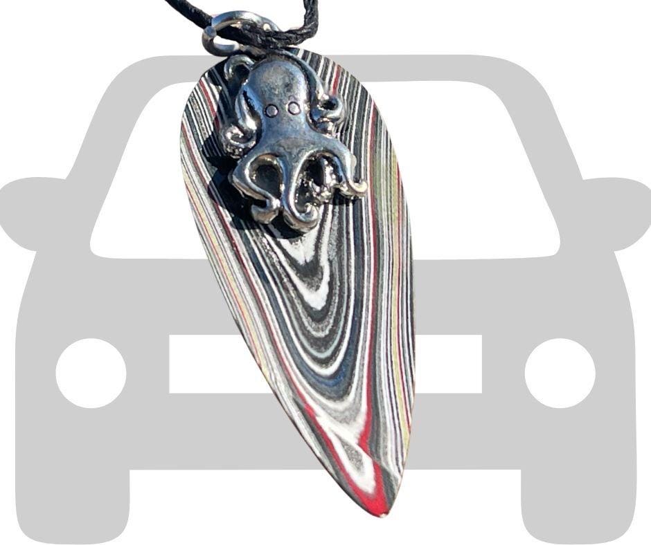 Fordite Pendant. An eco product created from waste car spray. Unique gift for him. Gift for car lover. Unique gifts for men. Gift for a man