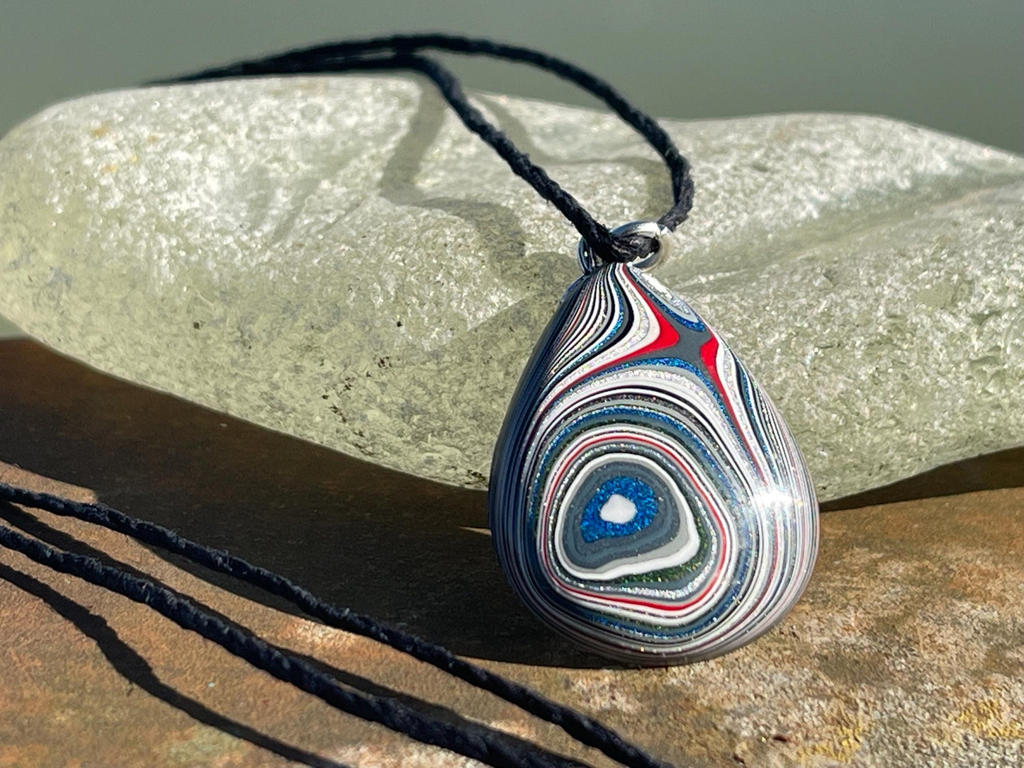 Fordite Pendant. An eco product created from waste car spray. Unique gift for him. Gift for car lover. Unique gifts for men. Gift for a man