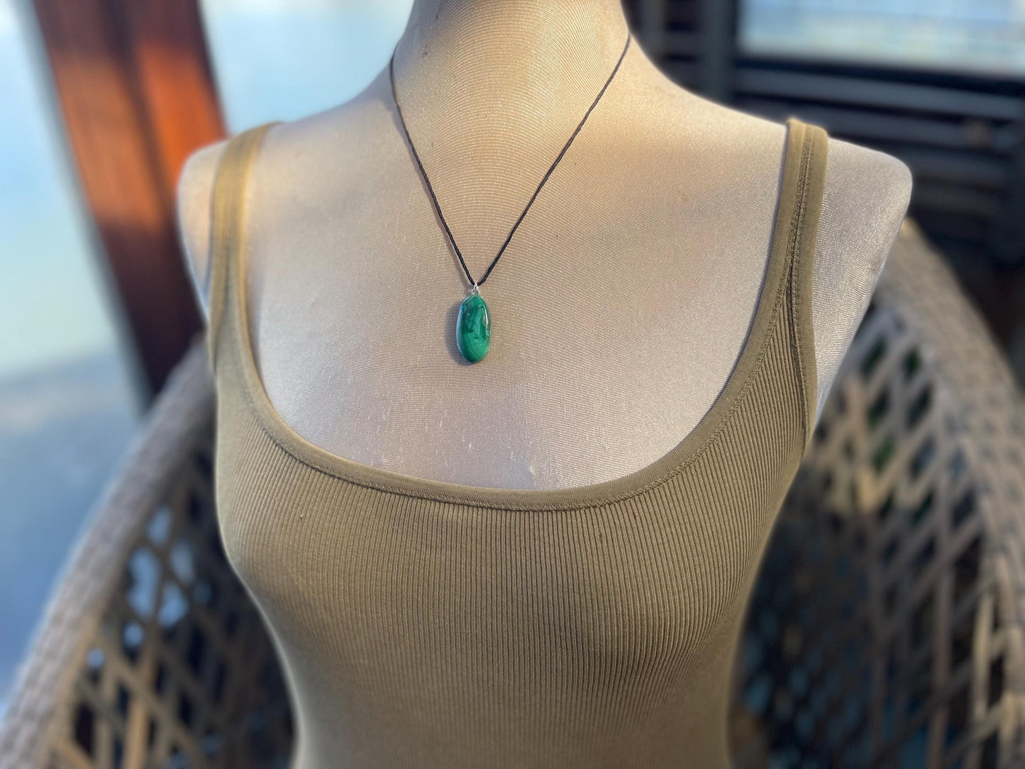 Chrysocolla Malachite necklace, ethical jewellery, bohemian necklace, unusual jewellery, malachite pendant, green gemstone necklace