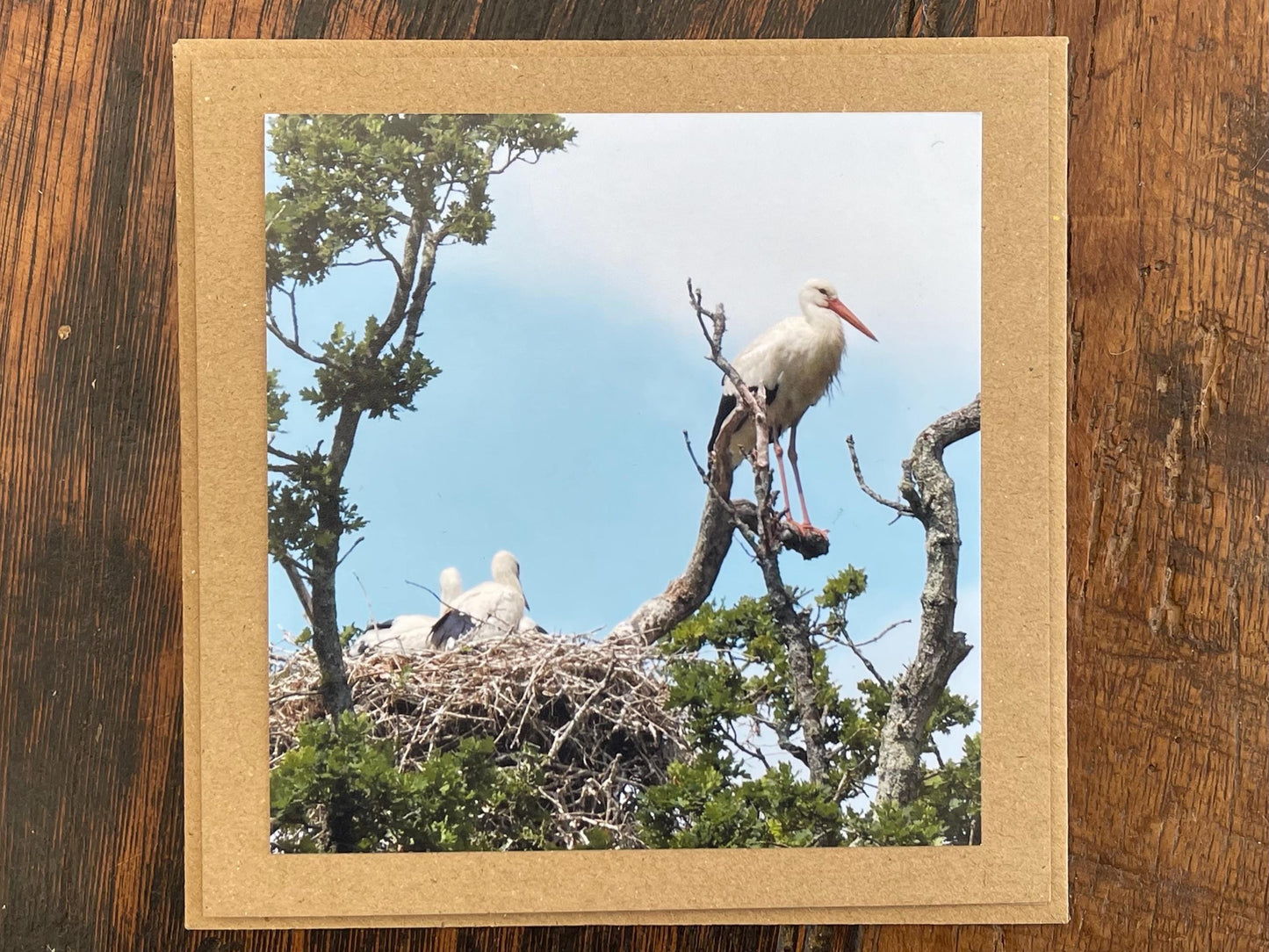 Stork card. New baby card, recycled card, birthday card, Eco friendly card. Handmade card. Baby boy card, thank you card, baby girl card