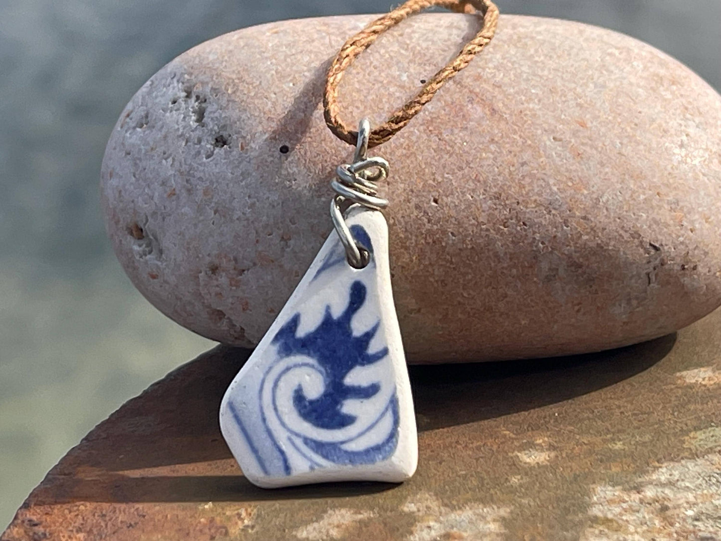 Recycled necklace, ceramic necklace, eco friendly gift for her. Handmade necklace, ceramic jewellery, boho necklace, ethical jewellery.