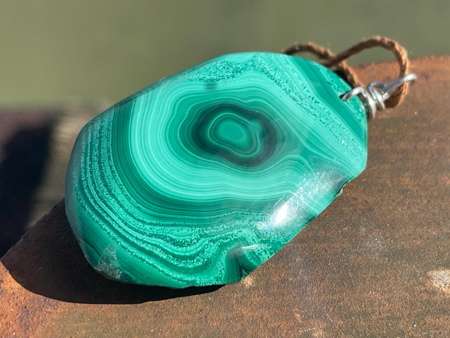 Large malachite necklace, ethical jewellery, bohemian necklace, unusual jewellery, malachite pendant, green gemstone necklace