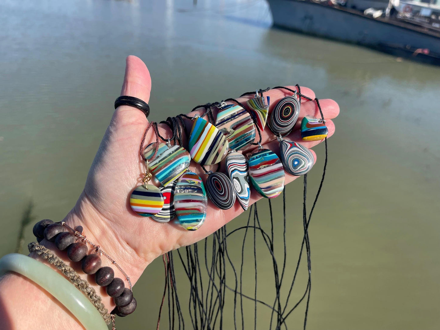 Surfite Pendants. A waste product created when making surfboards. Gift for surfer, unique gifts. Handmade gift for surfers. Eco friendly
