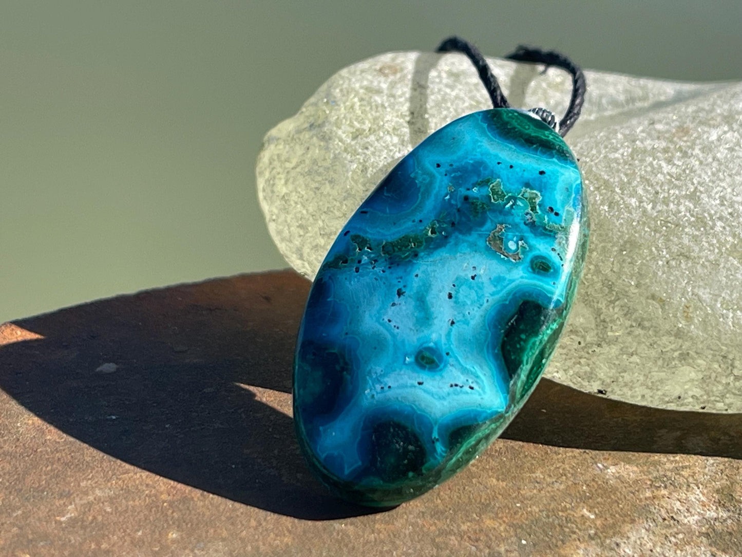 Chrysocolla Malachite necklace, ethical jewellery, bohemian necklace, unusual jewellery, malachite pendant, green gemstone necklace