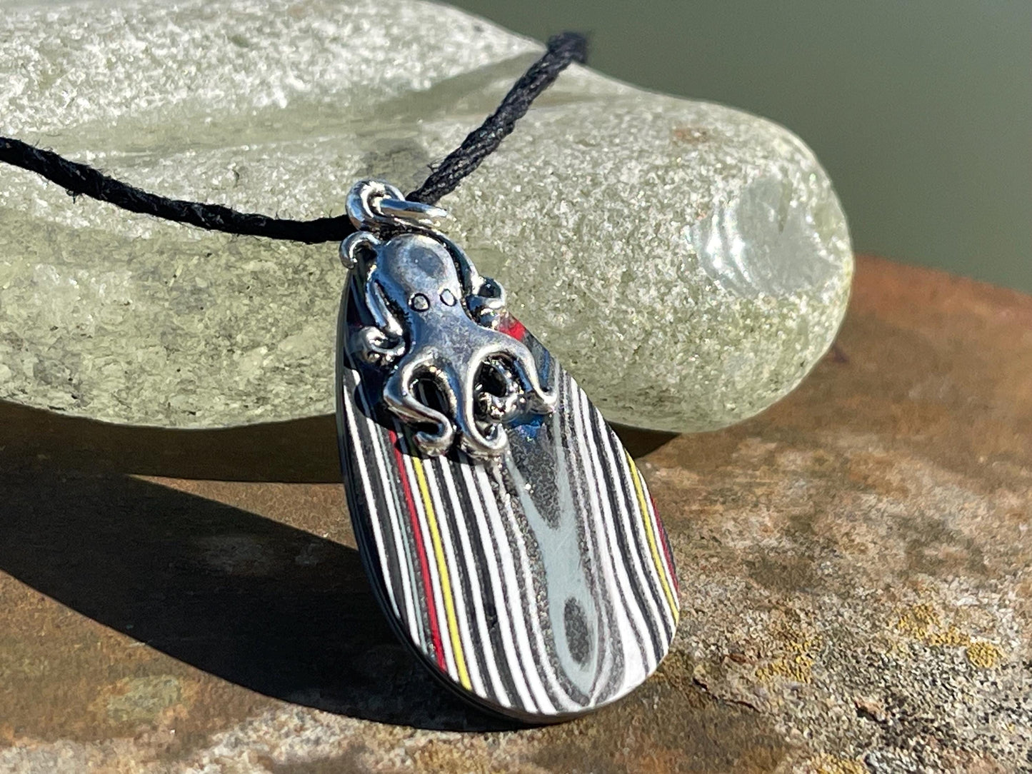 Fordite Pendant. An eco product created from waste car spray. Unique gift for him. Gift for car lover. Unique gifts for men. Gift for a man