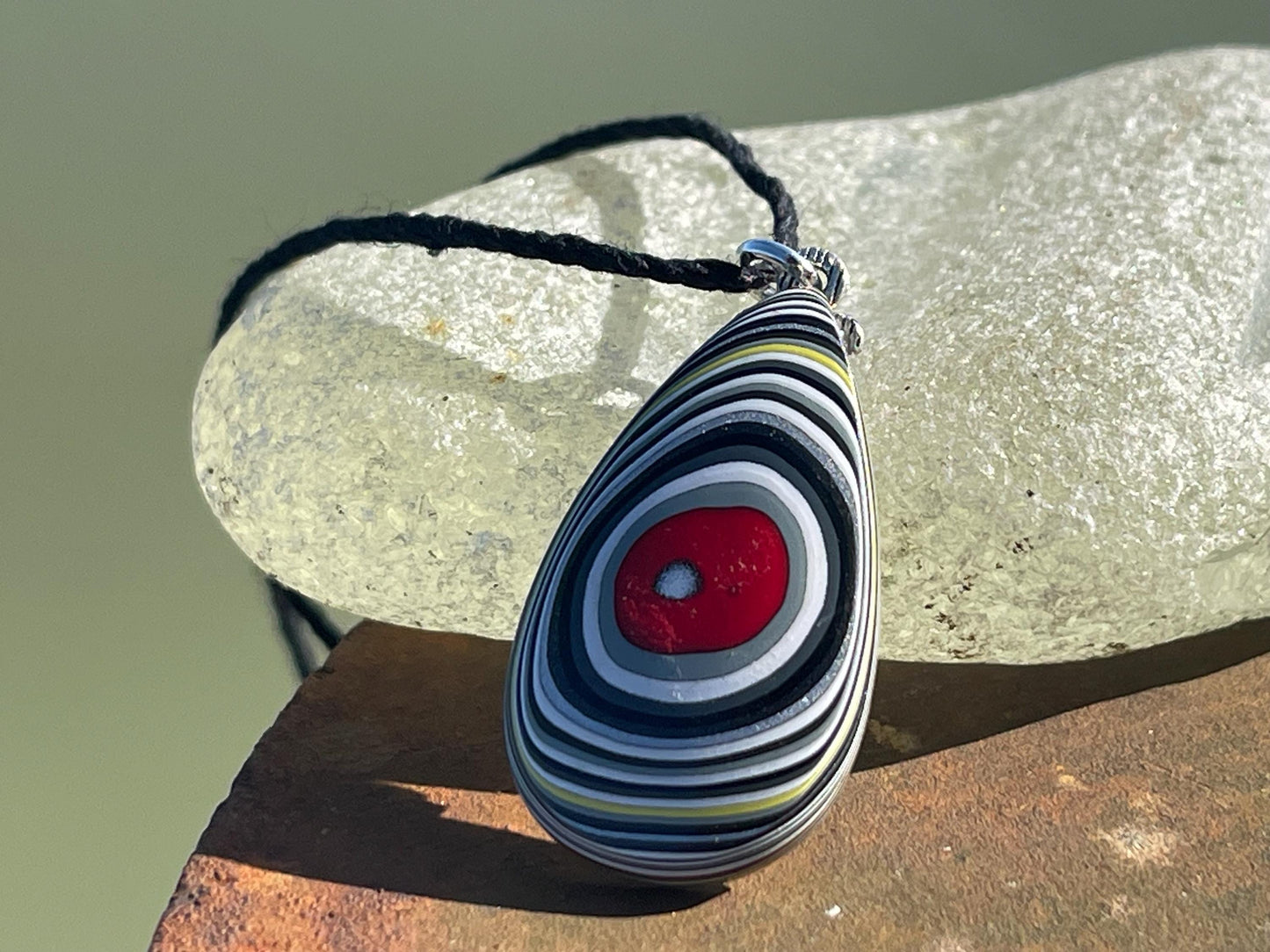 Fordite Pendant. An eco product created from waste car spray. Unique gift for him. Gift for car lover. Unique gifts for men. Gift for a man