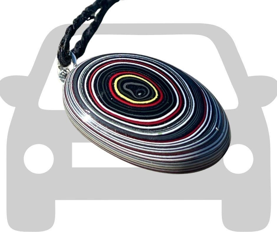 Fordite Pendant. An eco product created from waste car spray. Unique gift for him. Gift for car lover. Unique gifts for men. Gift for a man