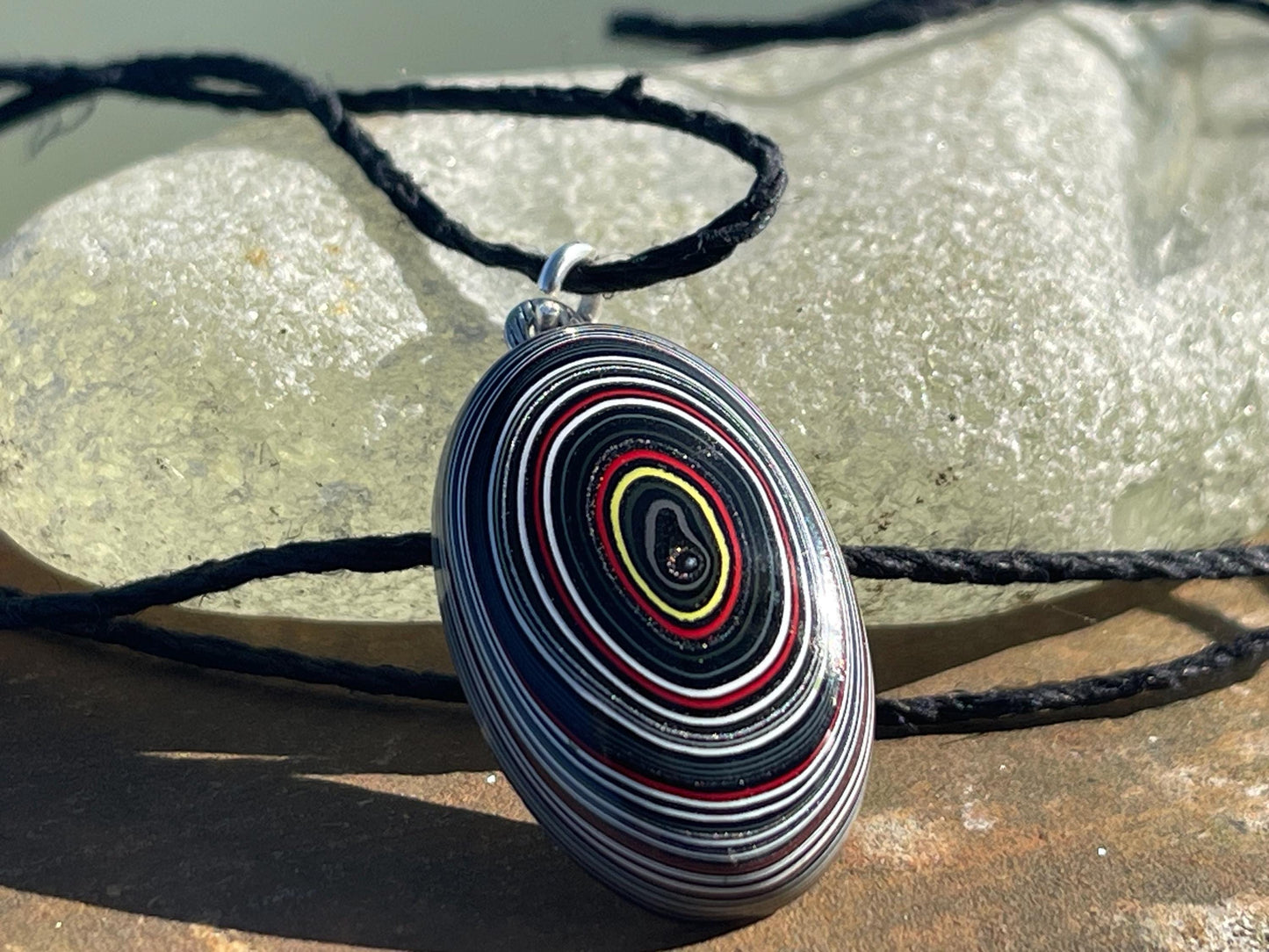 Fordite Pendant. An eco product created from waste car spray. Unique gift for him. Gift for car lover. Unique gifts for men. Gift for a man