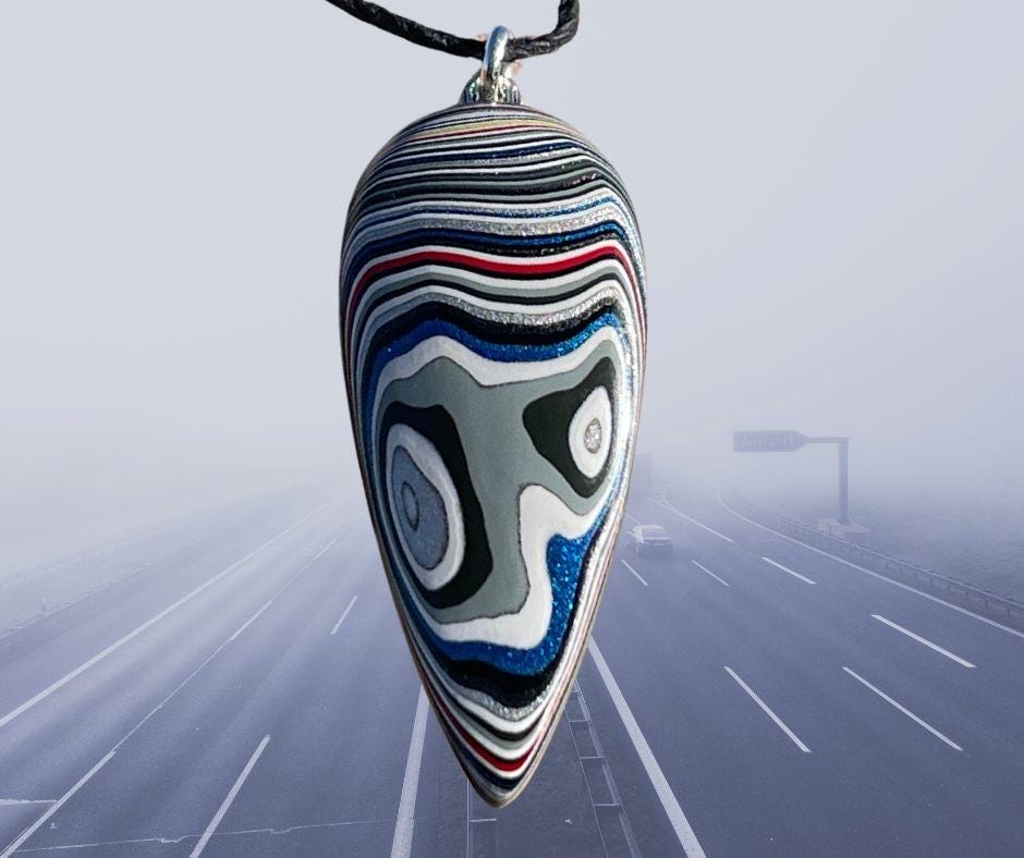 Fordite Pendant. An eco product created from waste car spray. Unique gift for him. Gift for car lover. Unique gifts for men. Gift for a man