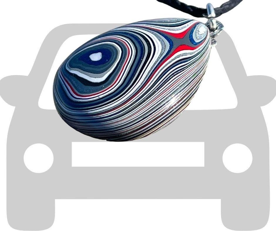 Fordite Pendant. An eco product created from waste car spray. Unique gift for him. Gift for car lover. Unique gifts for men. Gift for a man