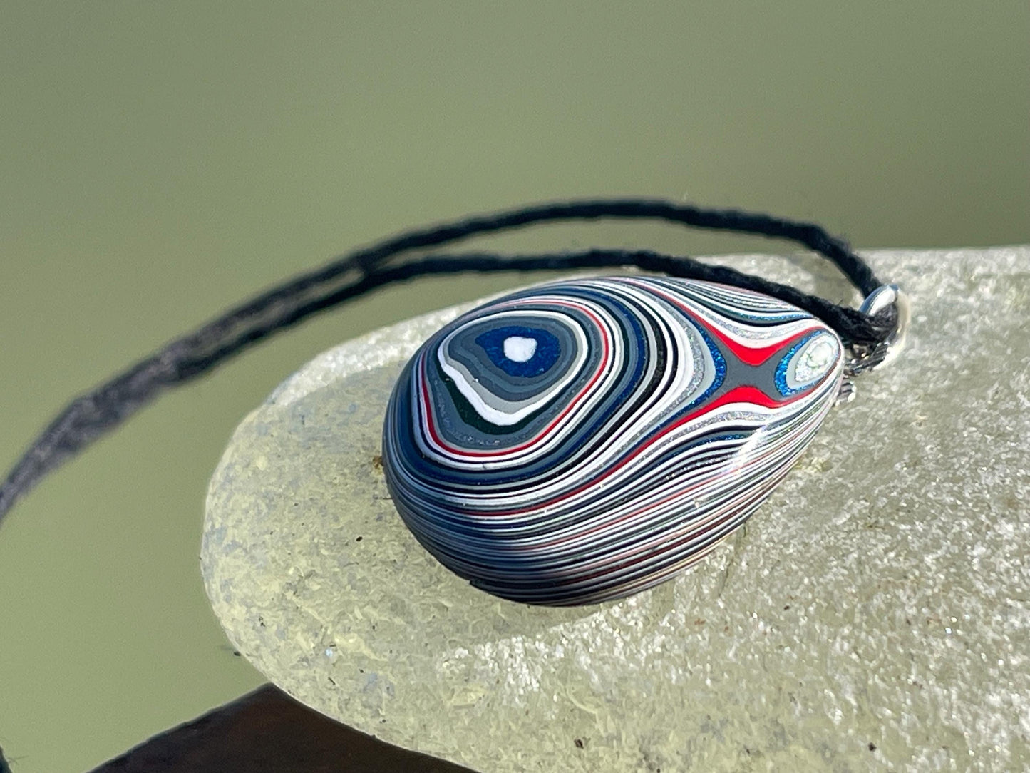 Fordite Pendant. An eco product created from waste car spray. Unique gift for him. Gift for car lover. Unique gifts for men. Gift for a man