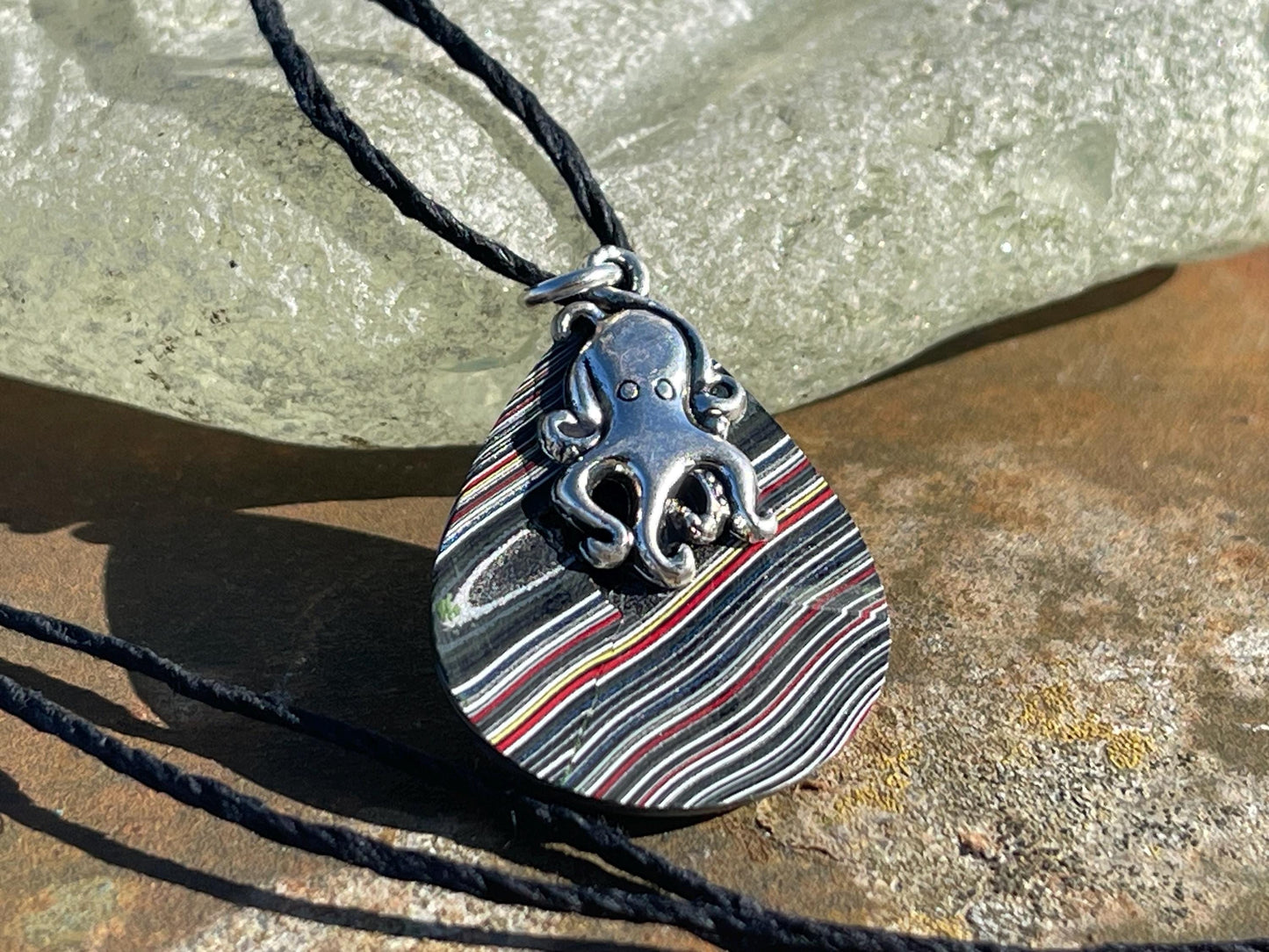 Fordite Pendant. An eco product created from waste car spray. Unique gift for him. Gift for car lover. Unique gifts for men. Gift for a man