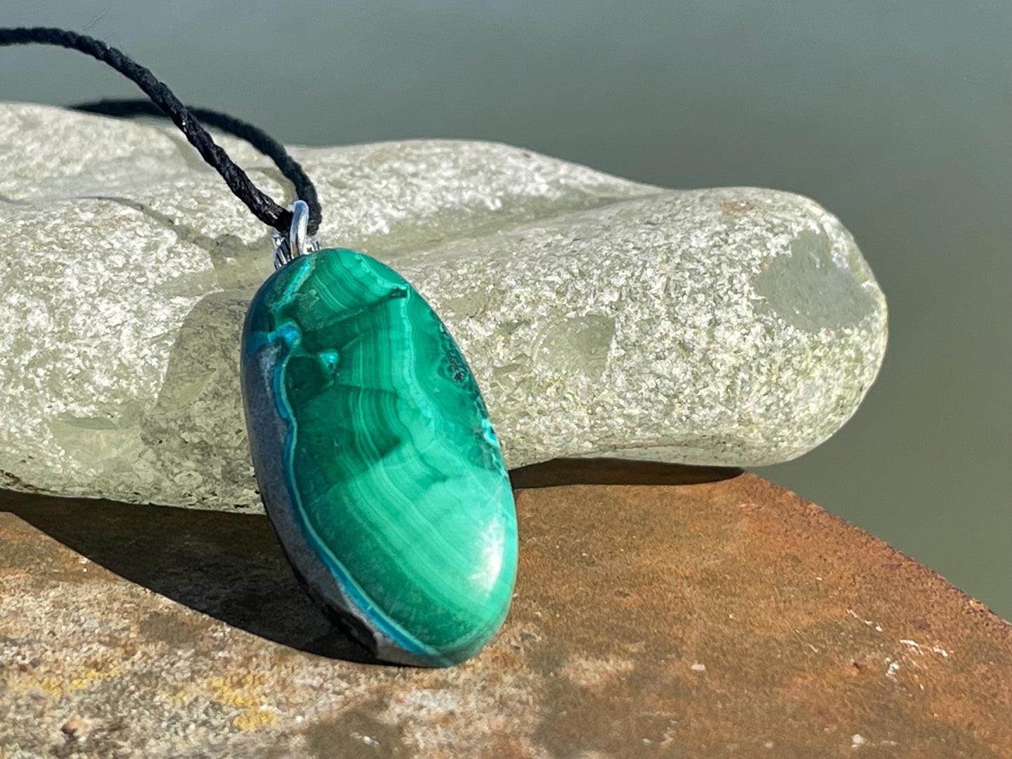 Chrysocolla Malachite necklace, ethical jewellery, bohemian necklace, unusual jewellery, malachite pendant, green gemstone necklace