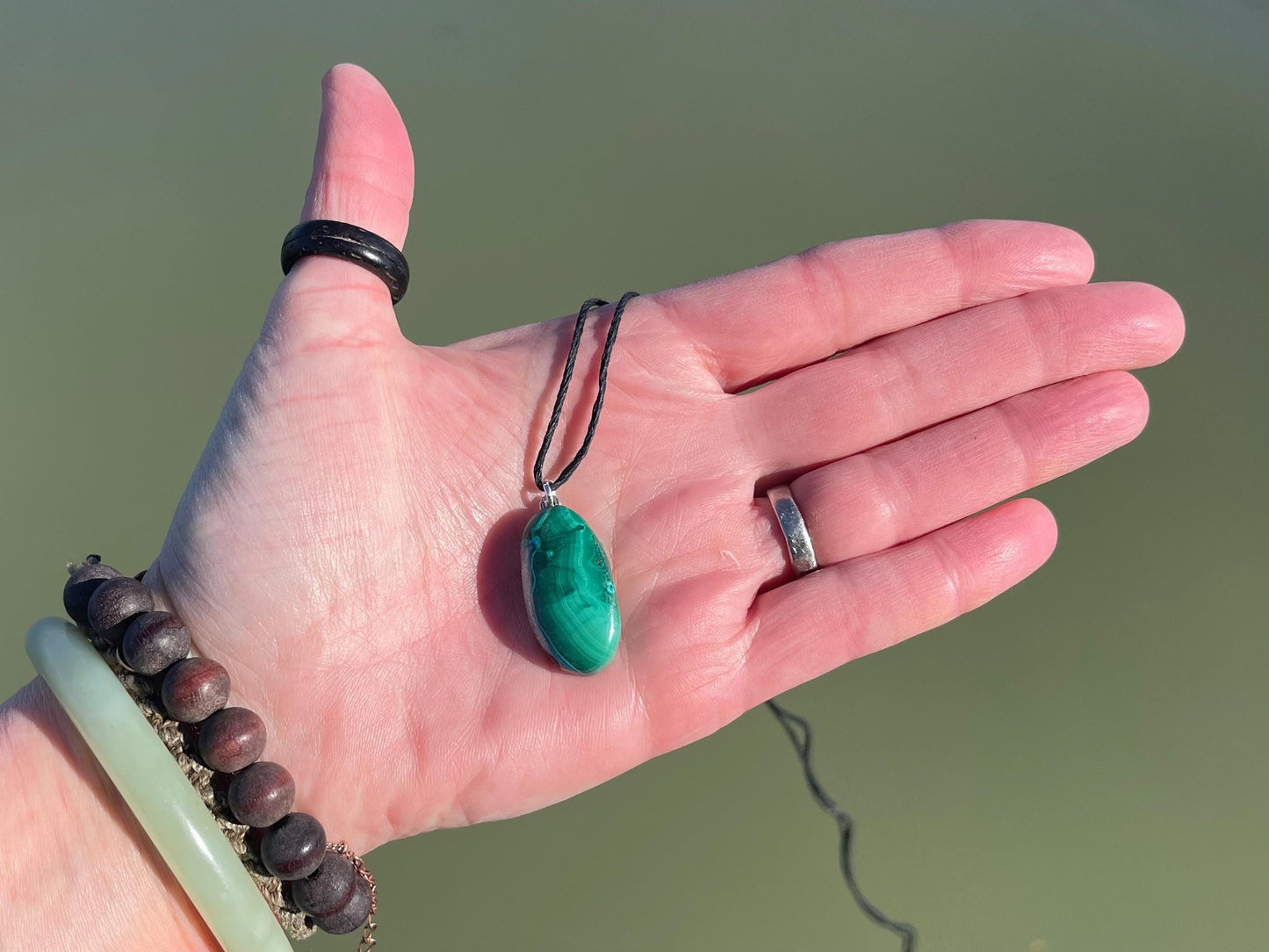 Chrysocolla Malachite necklace, ethical jewellery, bohemian necklace, unusual jewellery, malachite pendant, green gemstone necklace