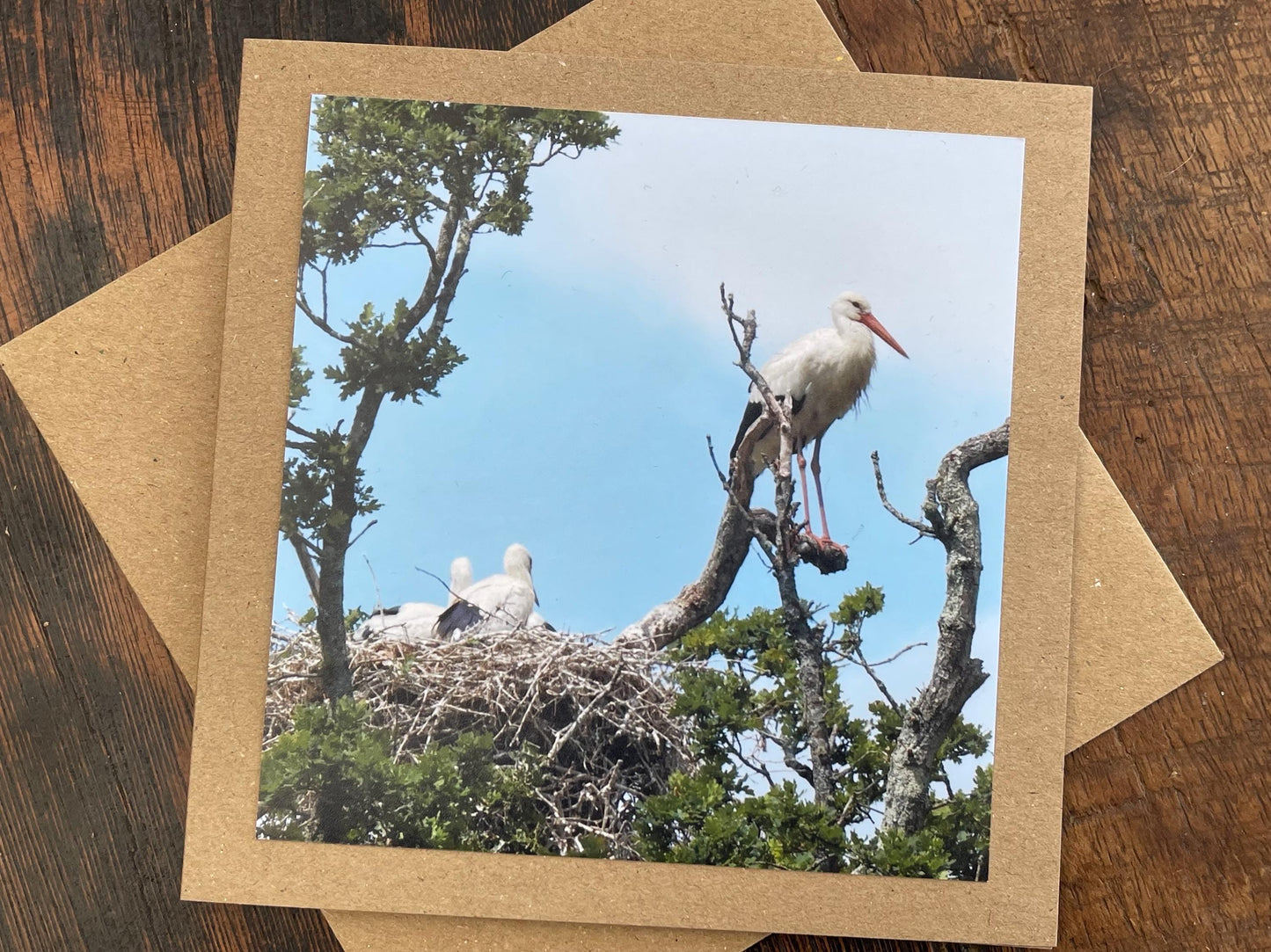 Stork card. New baby card, recycled card, birthday card, Eco friendly card. Handmade card. Baby boy card, thank you card, baby girl card