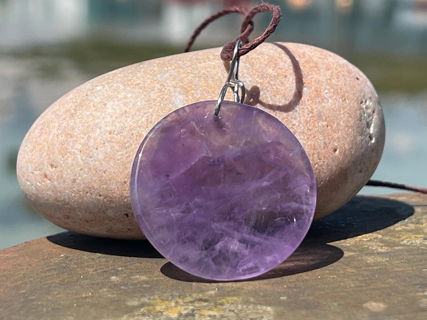 Amethyst pendant, amethyst necklace, amethyst jewellery, gift for him, boho handmade necklace,  romantic gift for her, ethical jewellery
