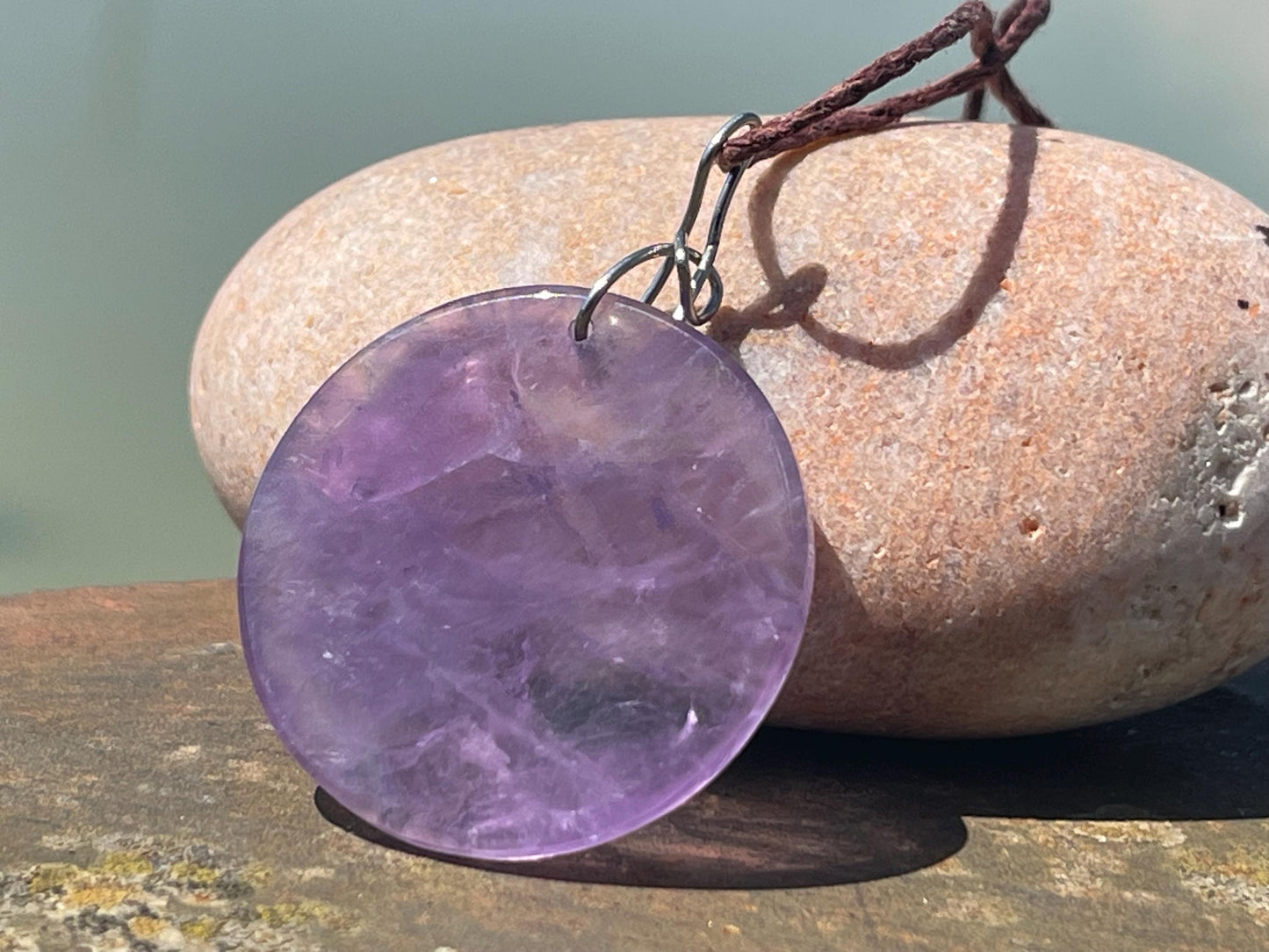 Amethyst pendant, amethyst necklace, amethyst jewellery, gift for him, boho handmade necklace,  romantic gift for her, ethical jewellery
