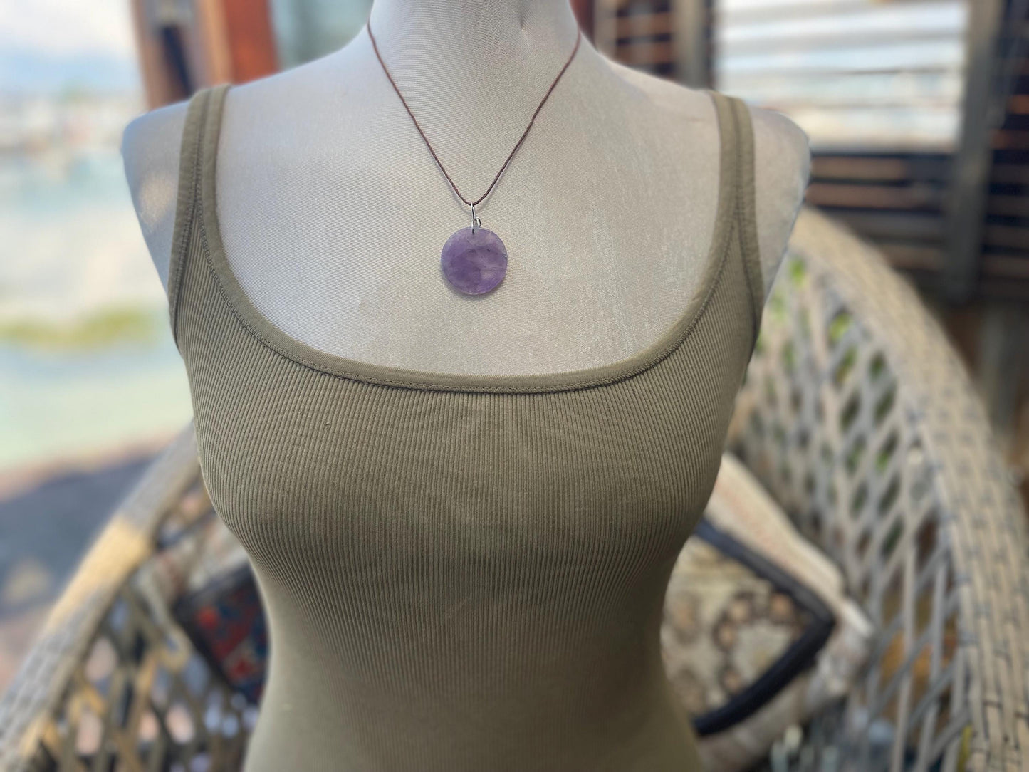 Amethyst pendant, amethyst necklace, amethyst jewellery, gift for him, boho handmade necklace,  romantic gift for her, ethical jewellery
